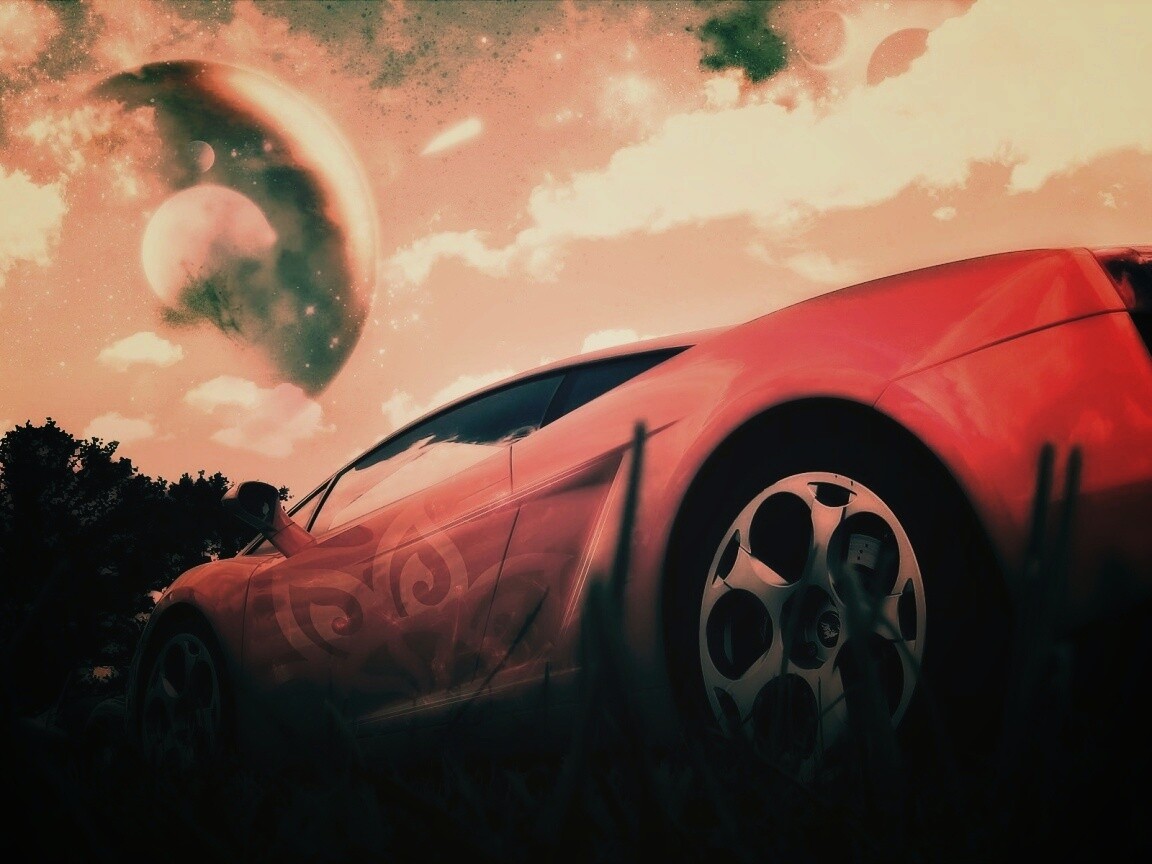 Lamborghini на другой планете обои