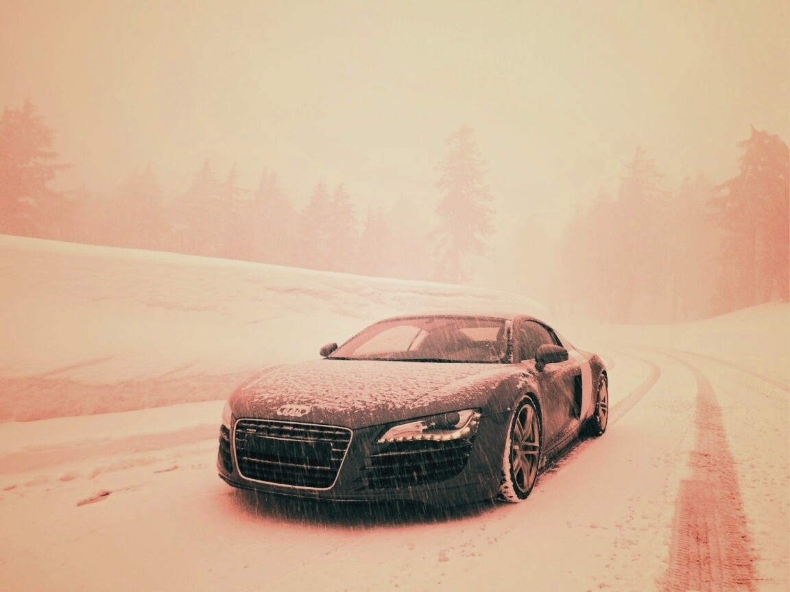 Audi R8 зимой обои