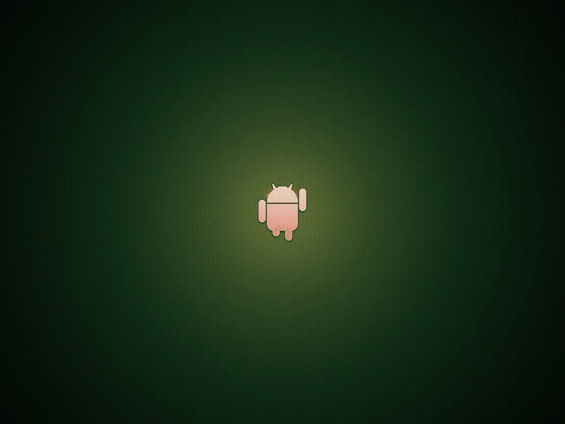 Логотип Android на зеленом фоне обои