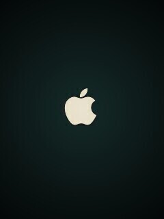 Логотип Apple на черном фоне обои