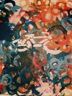Рисованный через трафарет велосипед обои