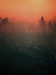 Москва в тумане обои