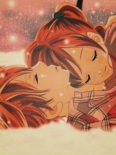 Двое на снегу из Bokura Ga Ita обои