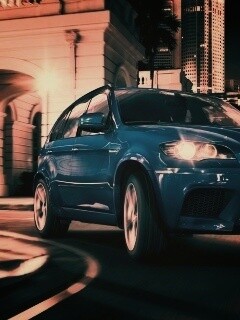 Синий кроссовер BMW обои