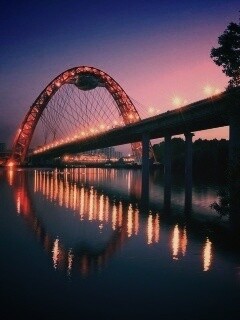 Мост в сумерках обои