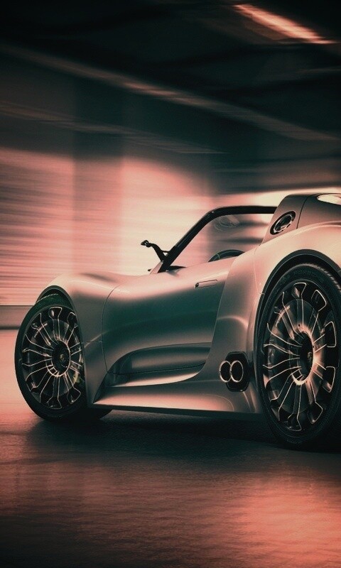 Porsche 918 Spider вид сзади обои