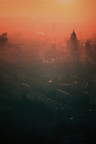 Москва в тумане обои