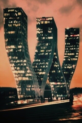 Здание в форме буквы W обои