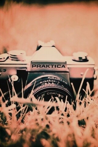 Фотоаппарат Praktica в траве обои