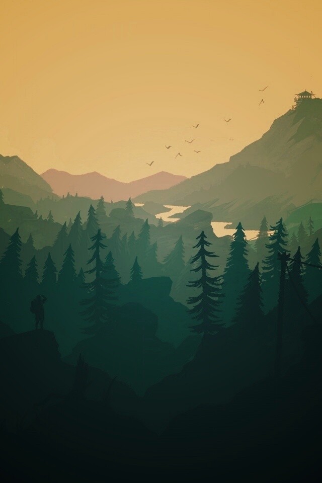 Зеленый Firewatch обои