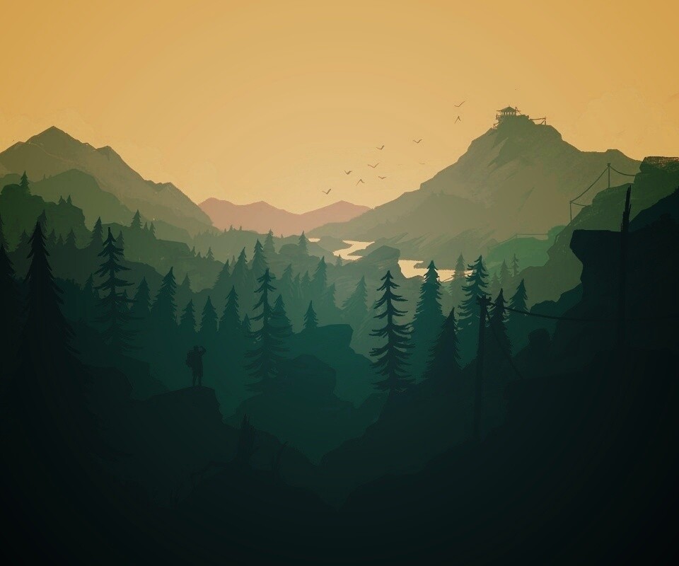 Зеленый Firewatch обои