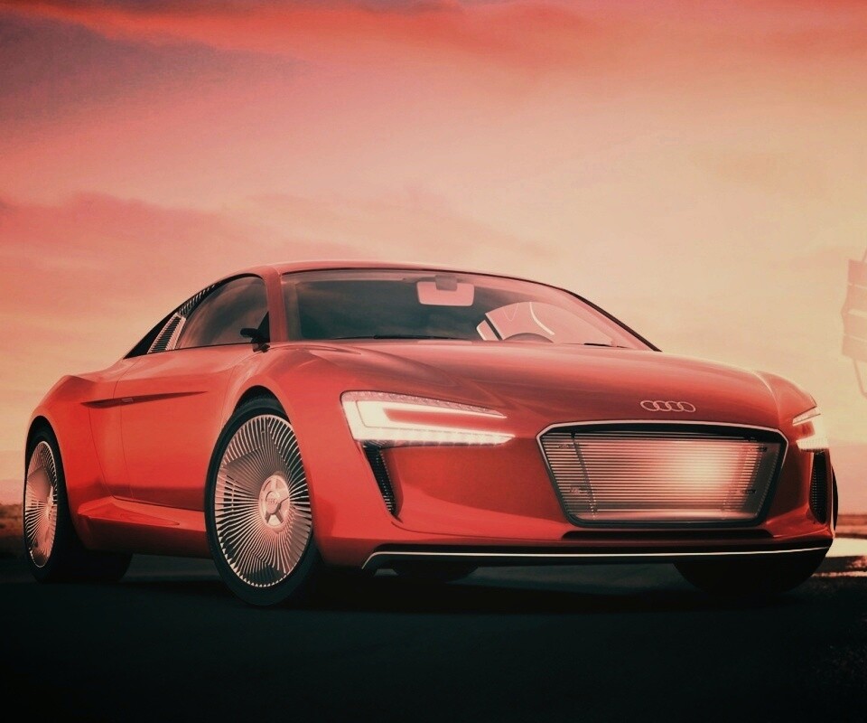 Красный автомобиль Audi обои