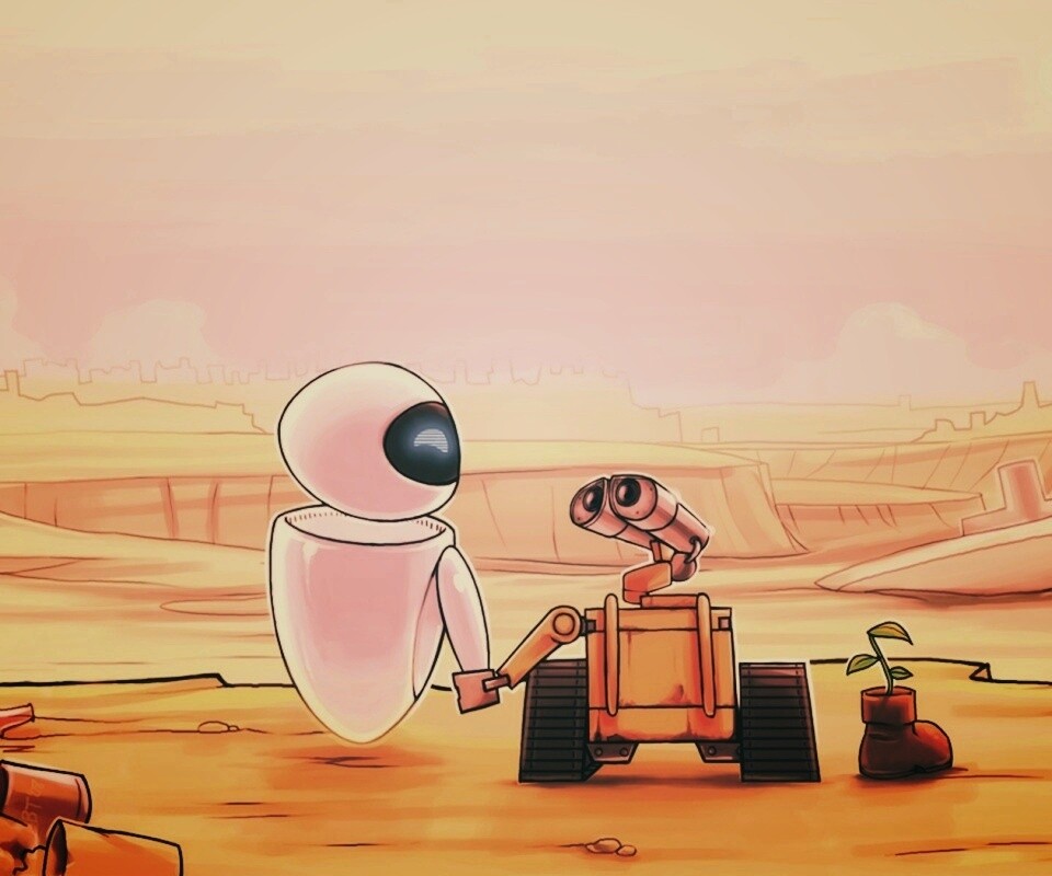 WALL-E и Ева обои