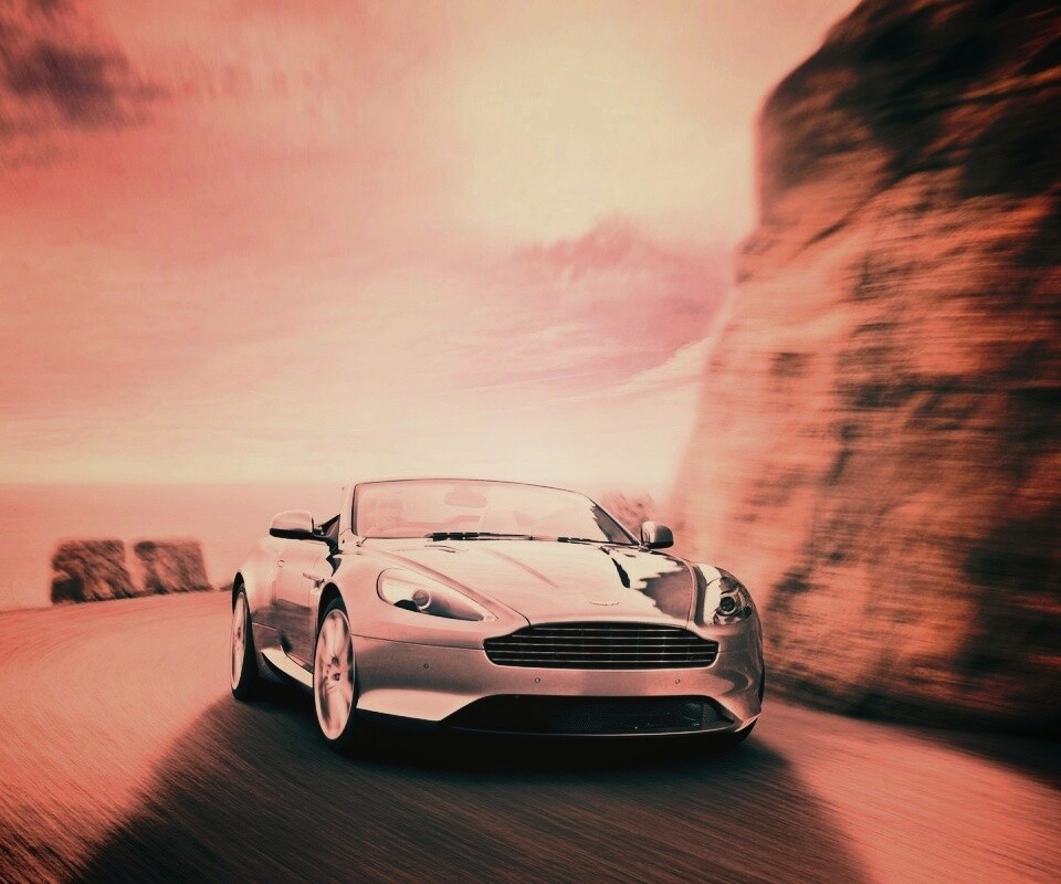 Aston Martin на повороте обои