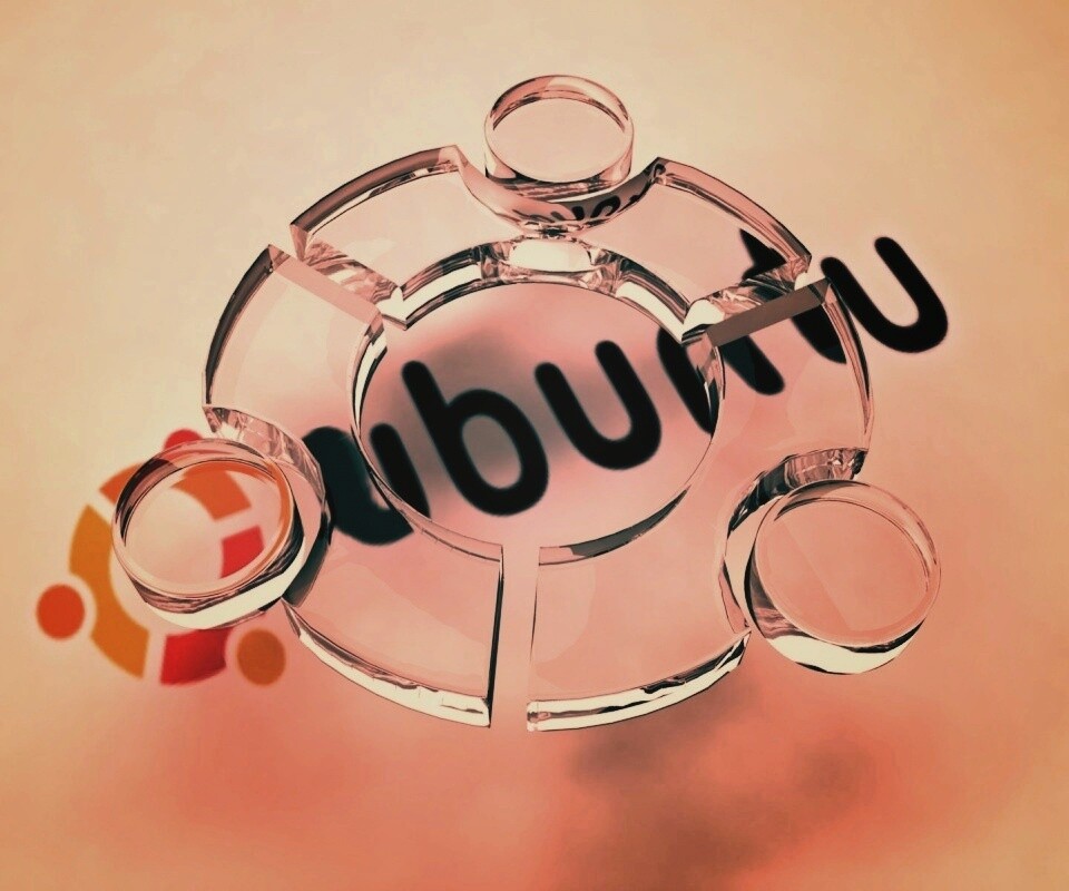 Стеклянный логотип ubuntu обои