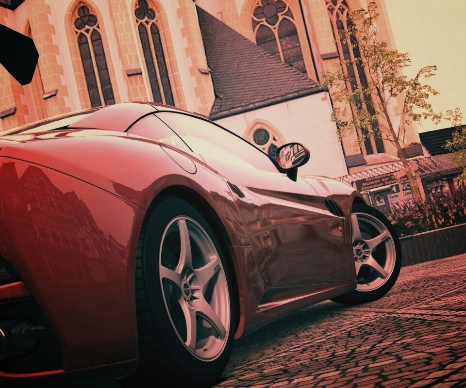 Ferrari на мостовой обои