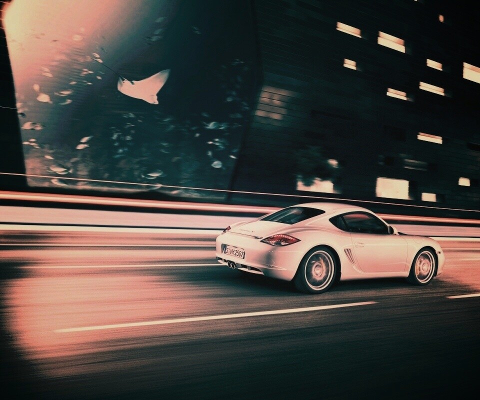 Porsche на трассе обои