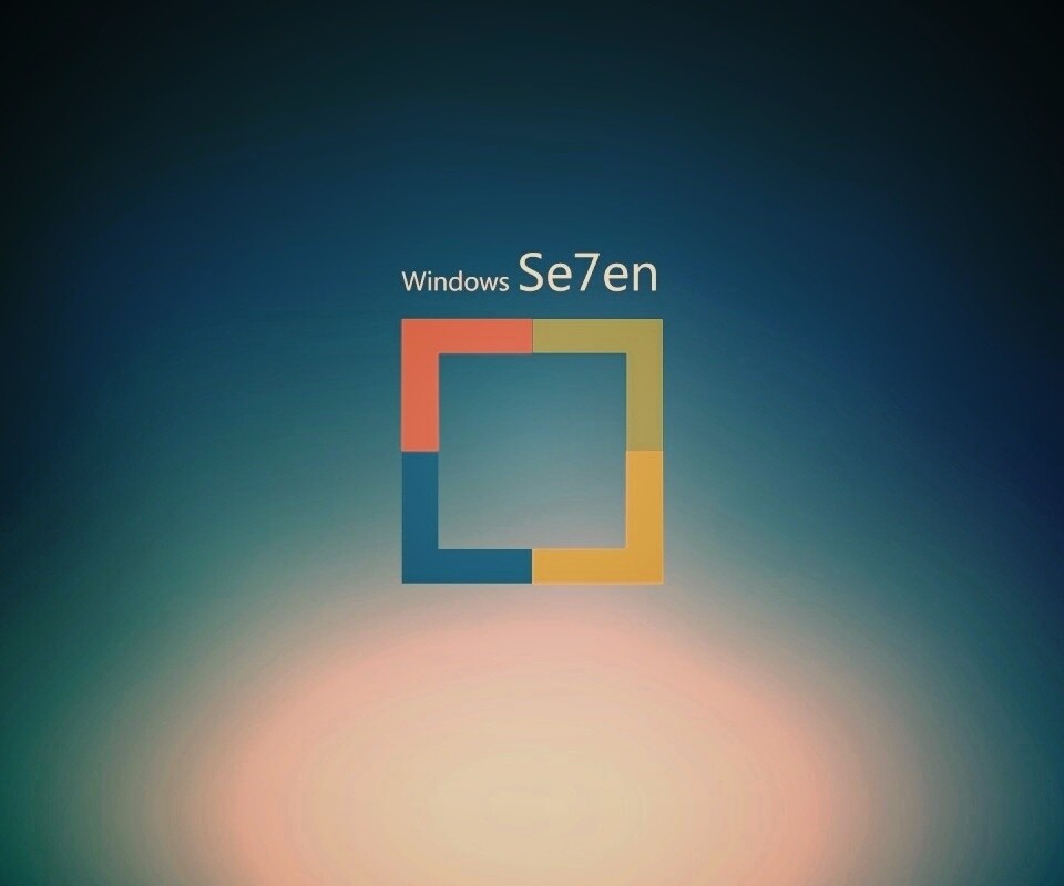 Квадратное лого Windows Seven обои