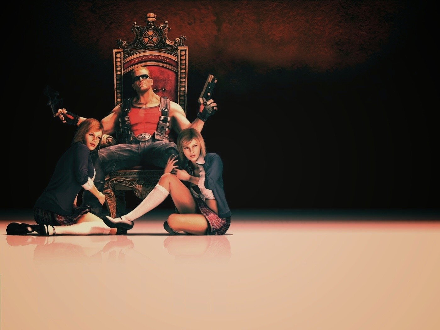 Duke Nukem на троне обои