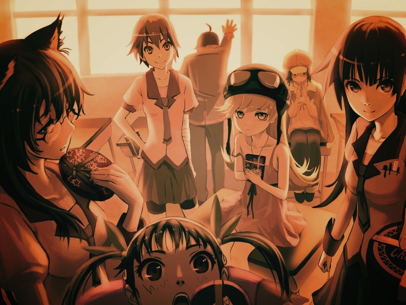 Девушки из Bakemonogatari обои