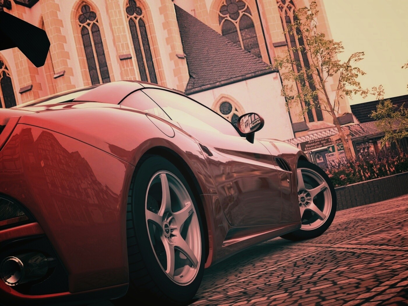 Ferrari на мостовой обои