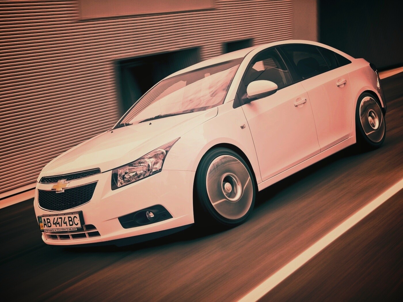 Chevrolet Круз белый седан обои