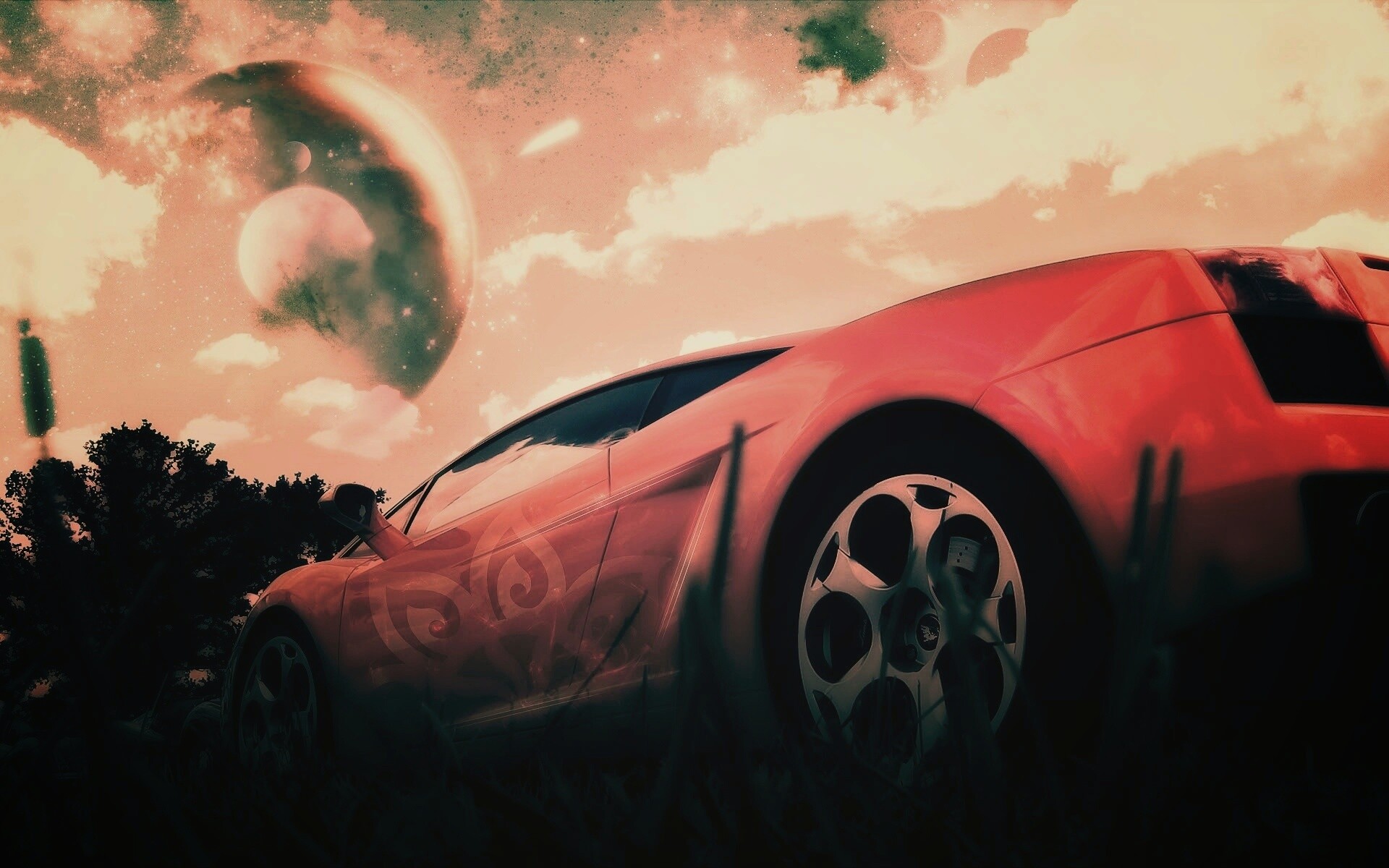 Lamborghini на другой планете обои
