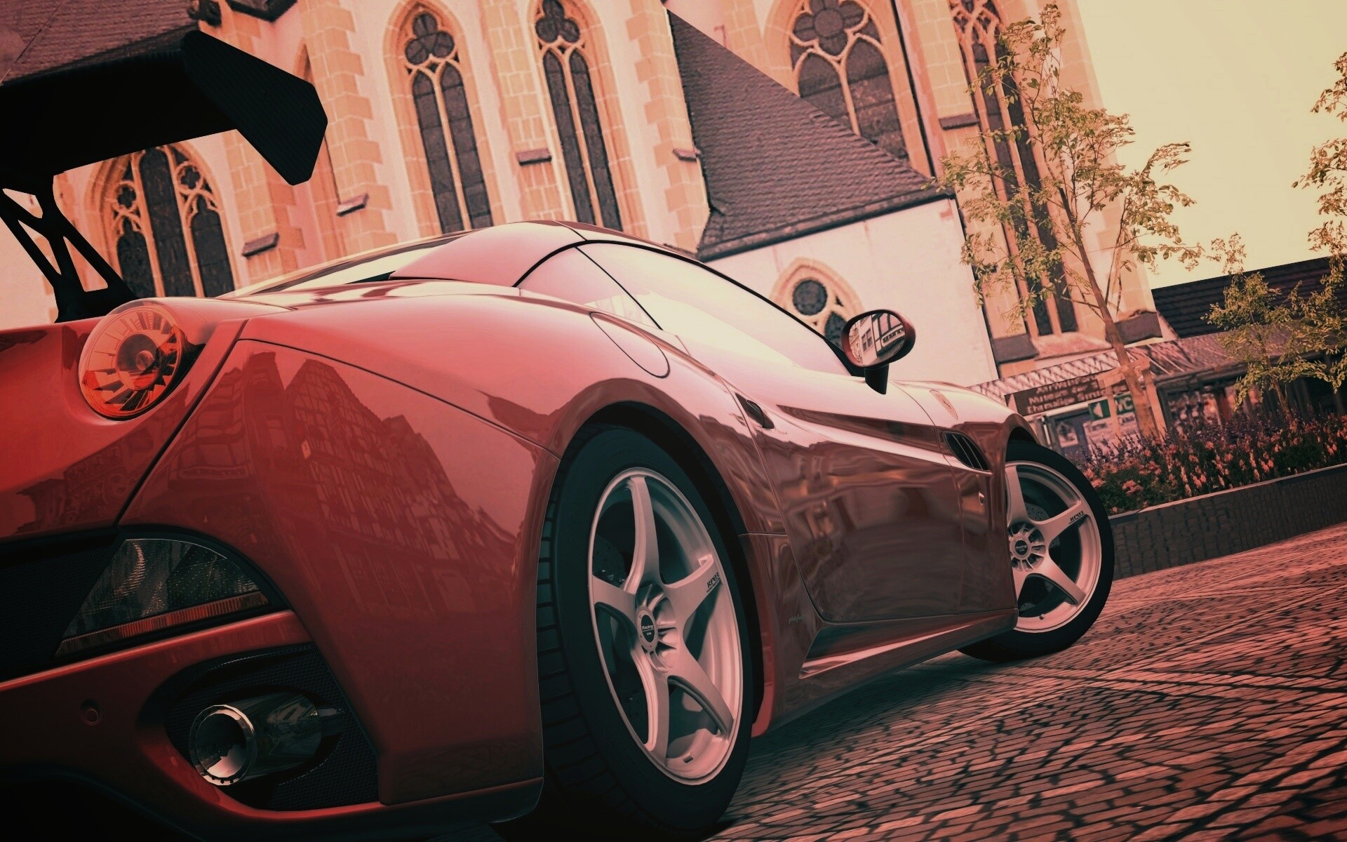 Ferrari на мостовой обои