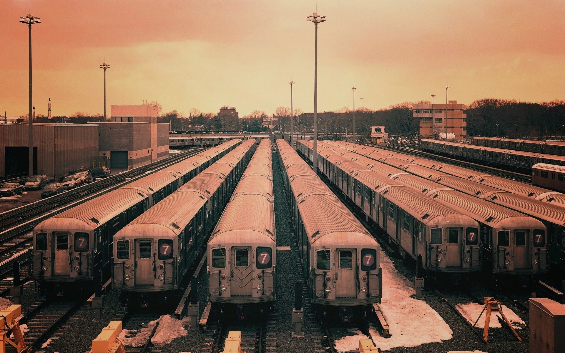 Вагоны метро на стоянке обои