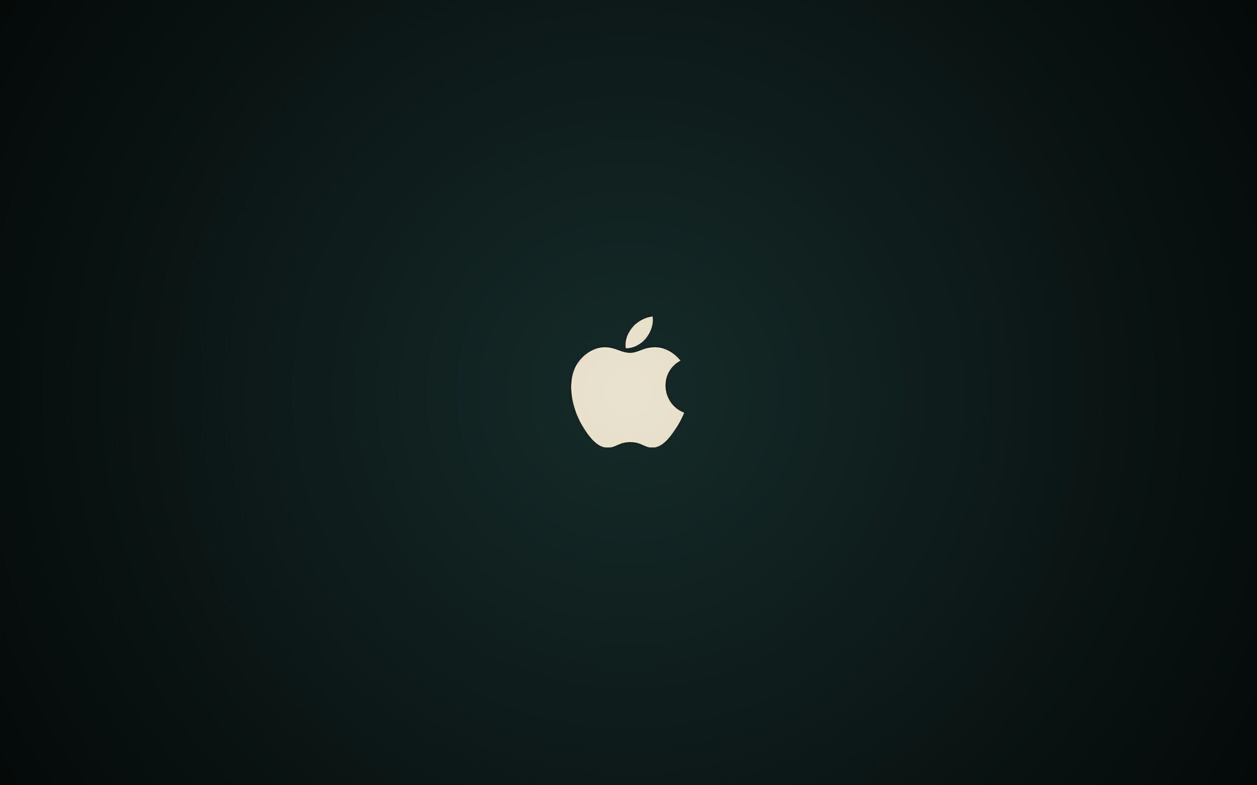 Логотип Apple на черном фоне обои