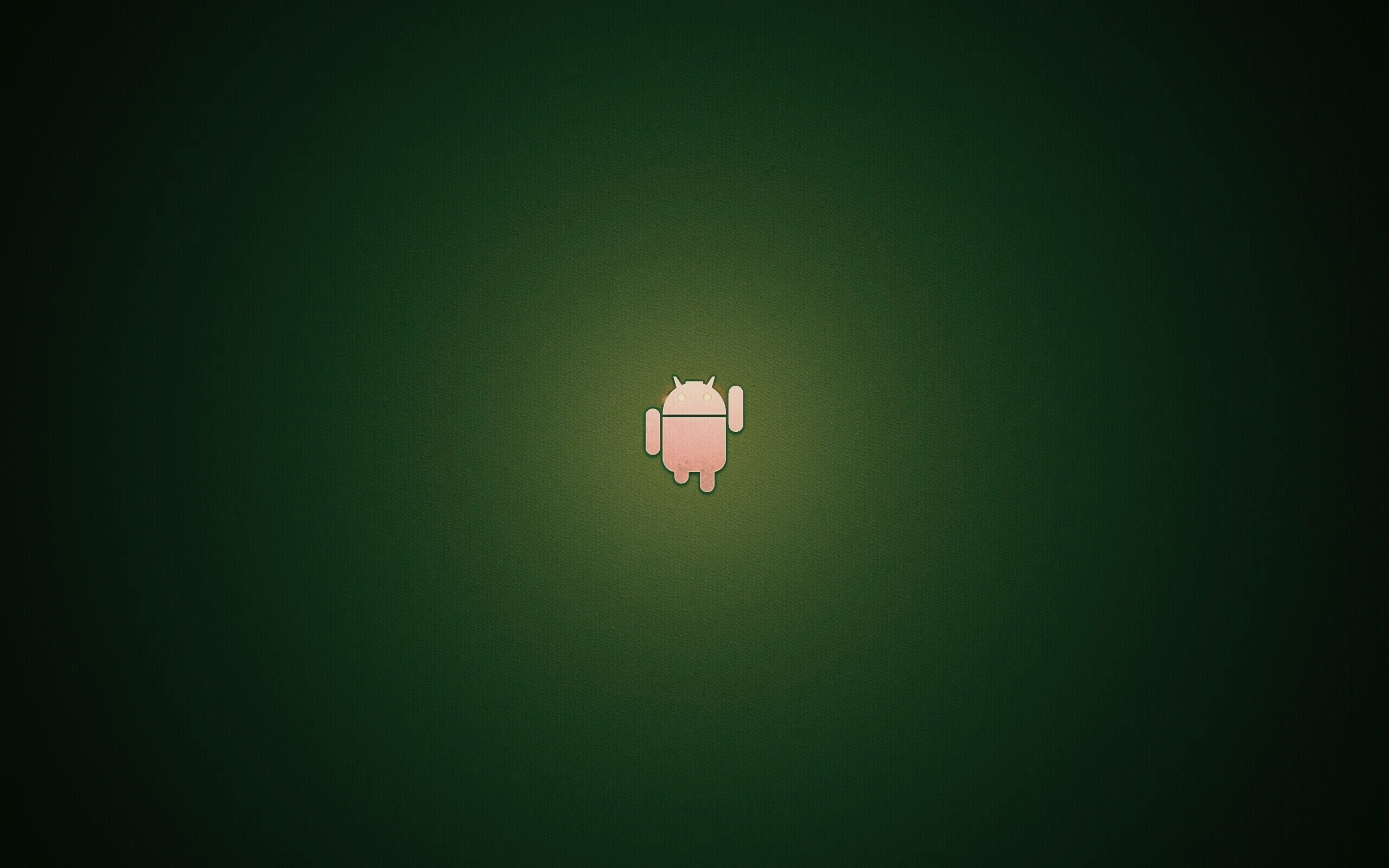 Логотип Android на зеленом фоне обои