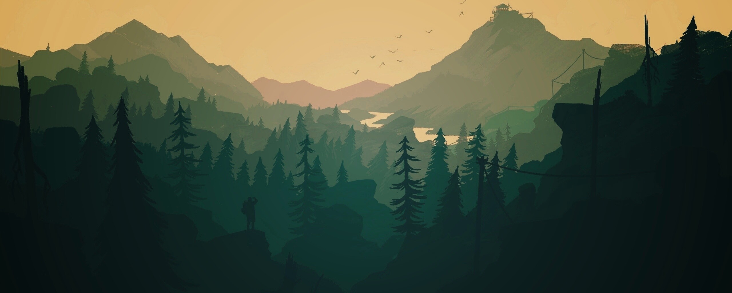 Зеленый Firewatch обои