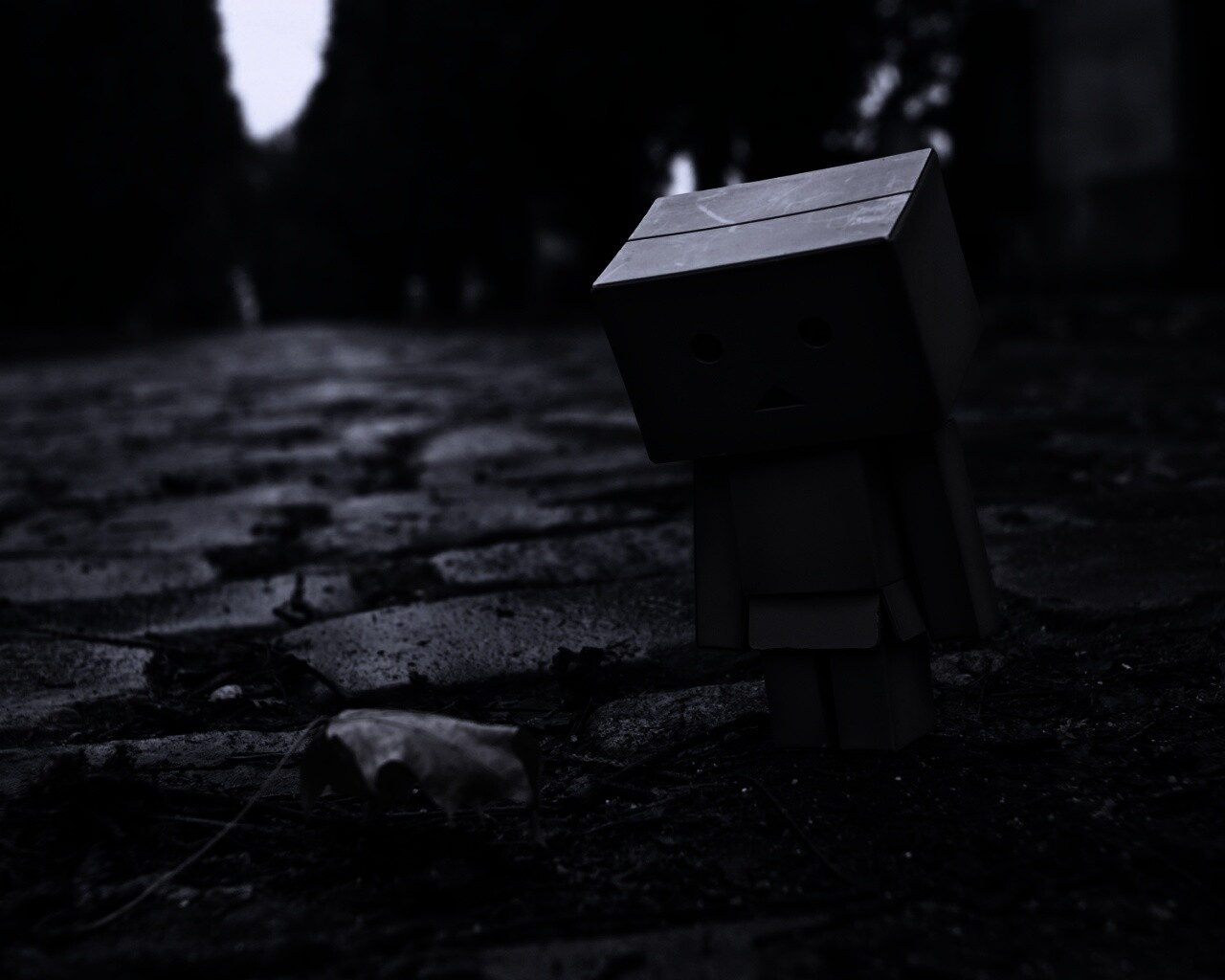 Danbo и первый осенний лист обои