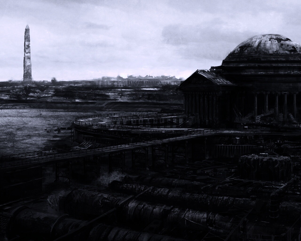 Водоочиститель в мемориале Джеферсона из Fallout 3 обои