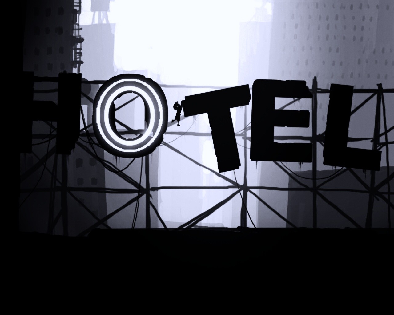 Мальчик из Limbo на вывеске "Hotel" обои