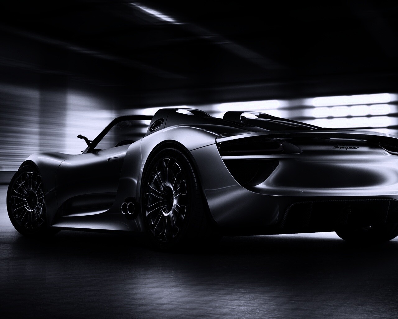 Porsche 918 Spider вид сзади обои