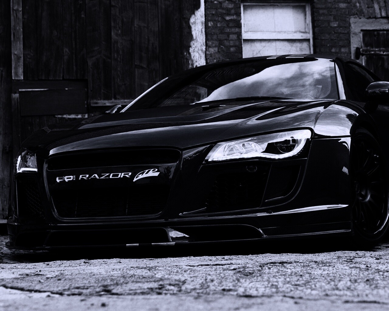 Черная Audi R8 обои