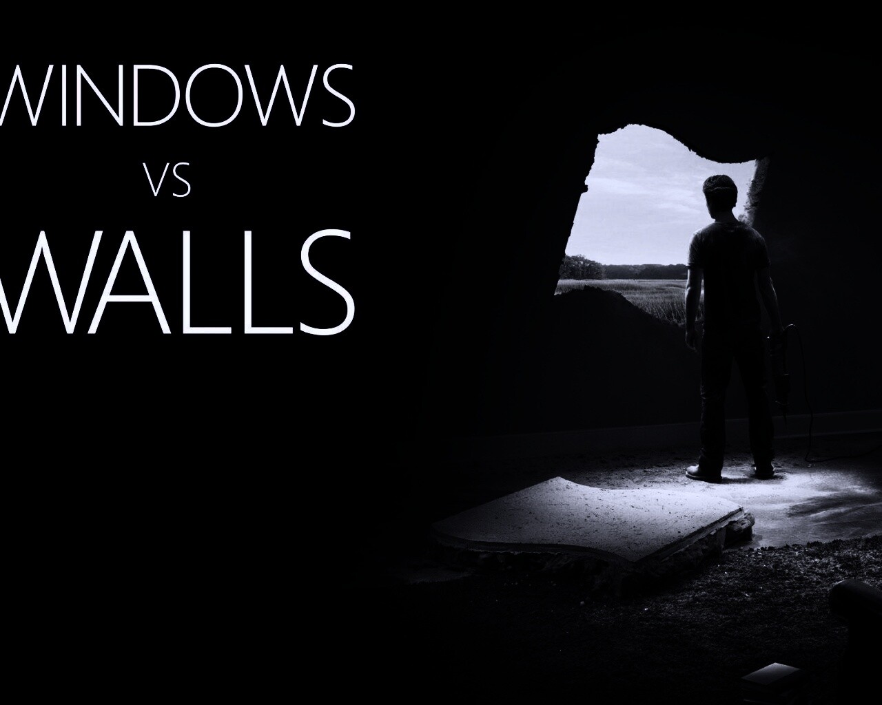Windows против стен обои