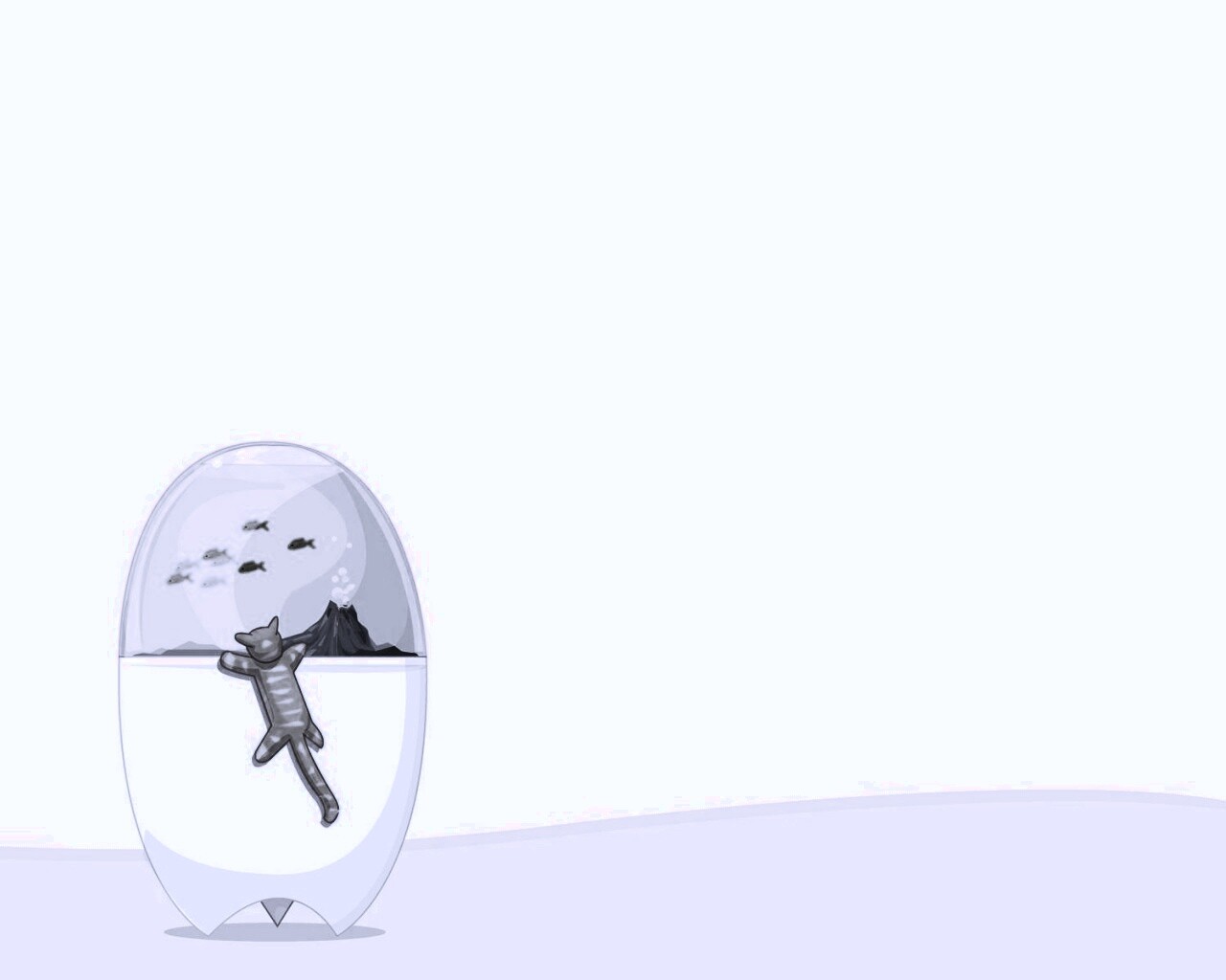 Кот прыгает на аквариум обои