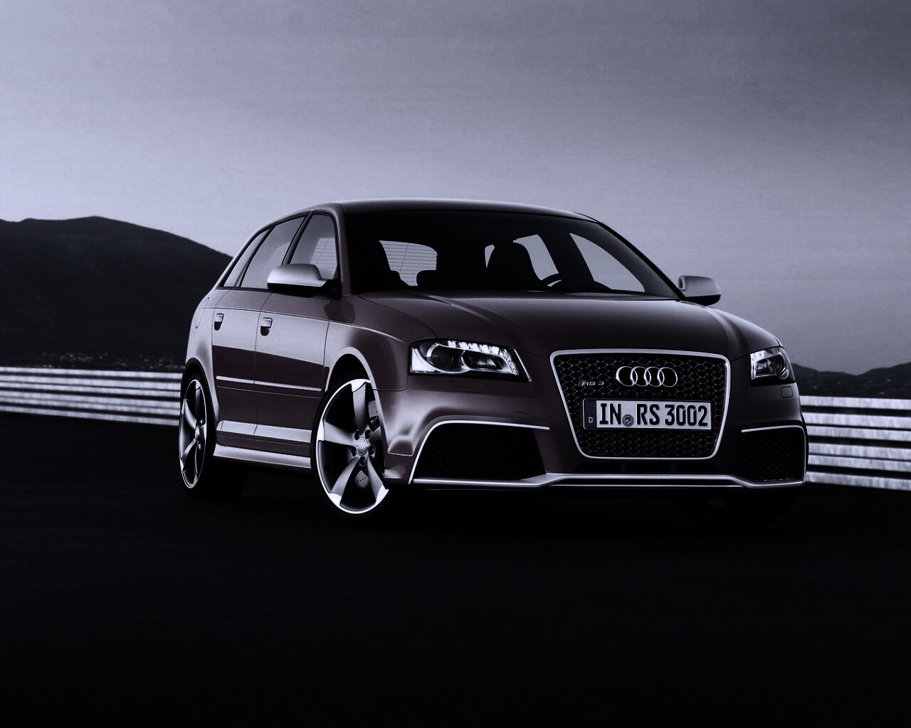 Красная Audi RS3 спереди обои