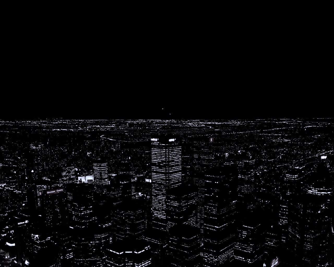 Вид на здания ночного города обои