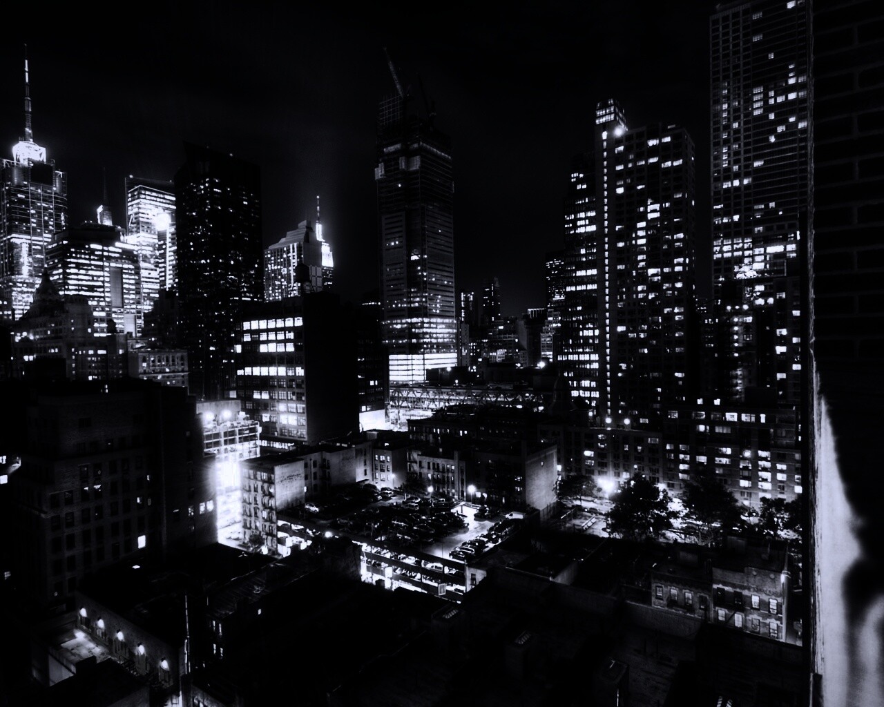 Ночной город темный