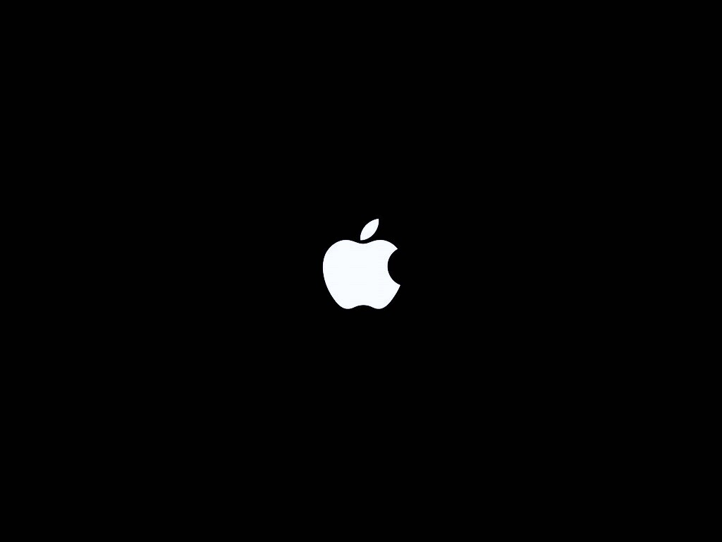 Логотип Apple на черном фоне обои