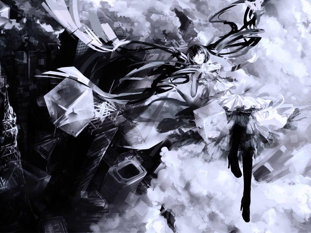 Hatsune Miku в небе обои