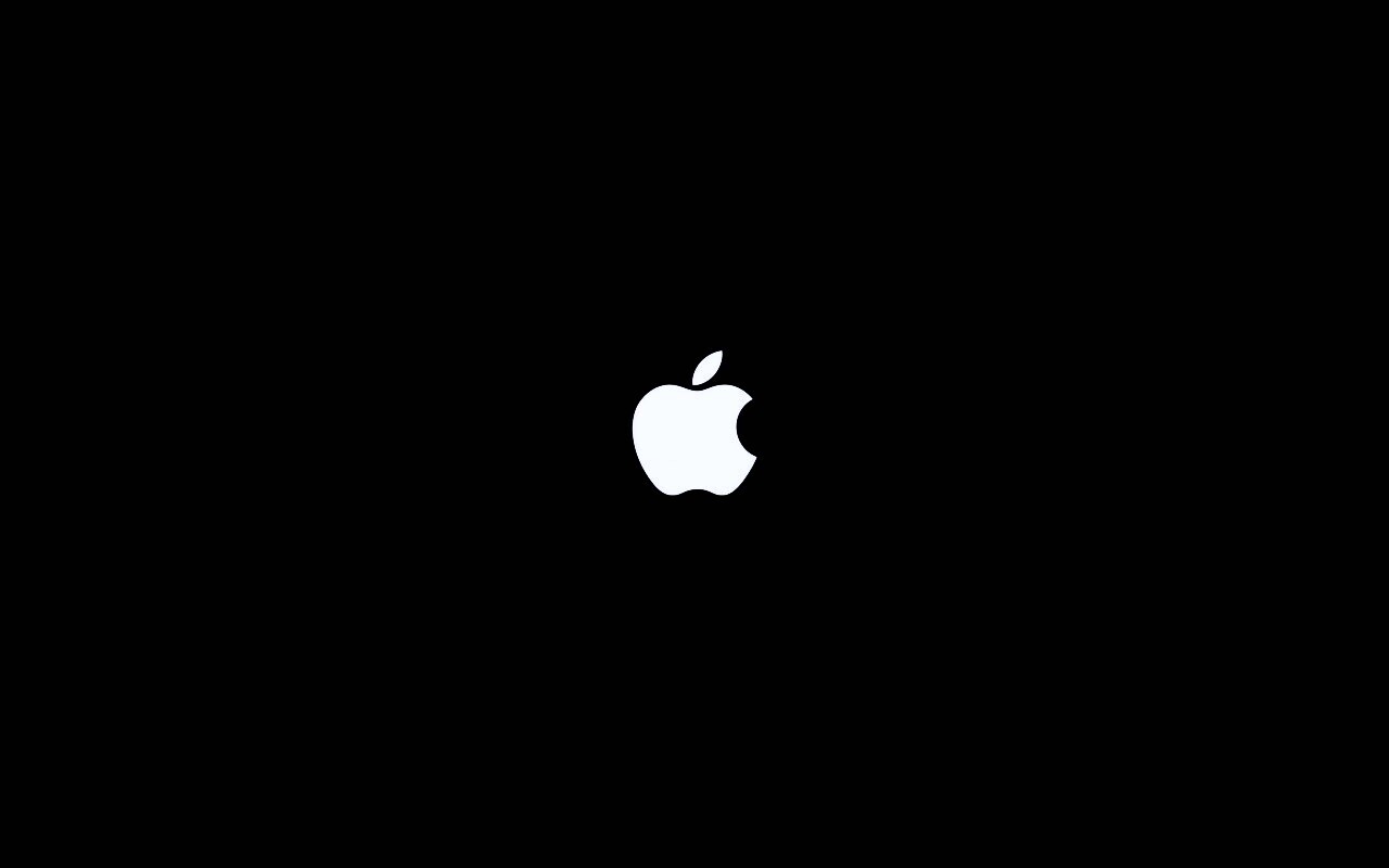 Логотип Apple на черном фоне обои