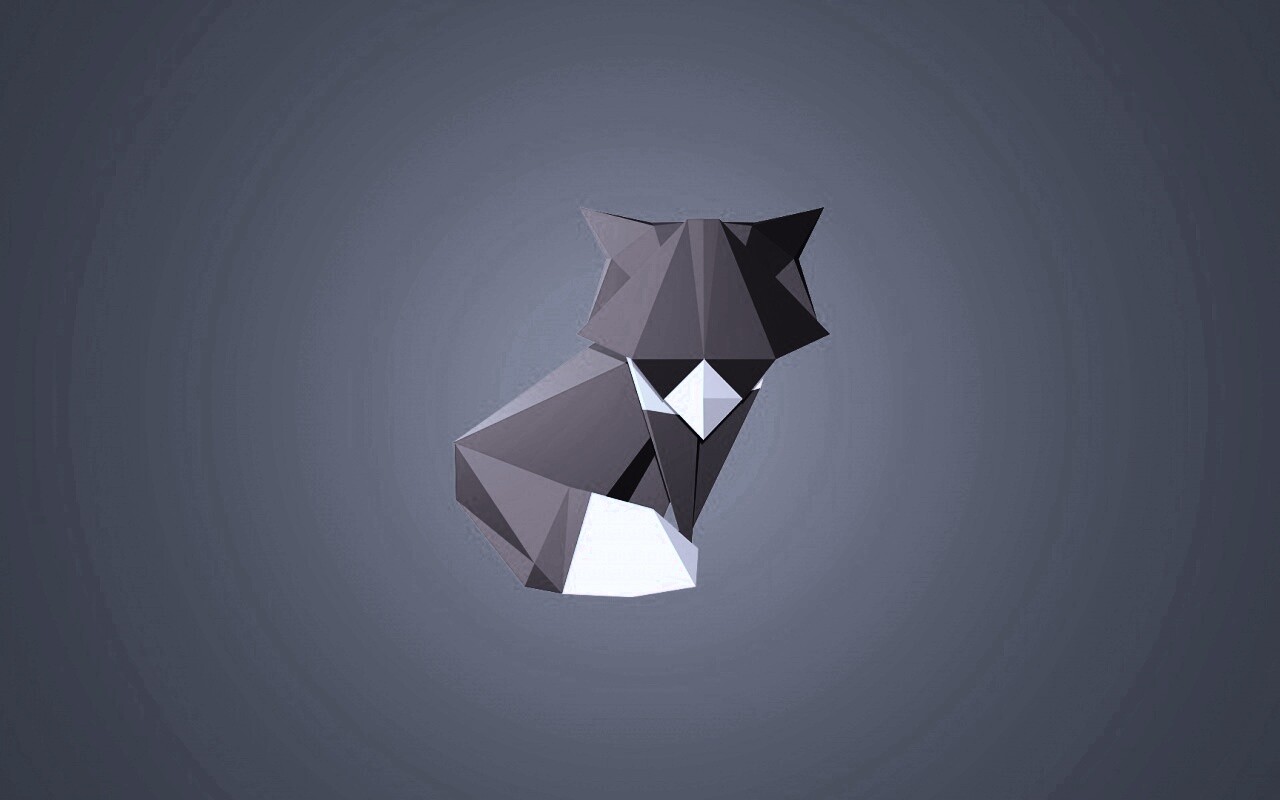 Origami fox обои