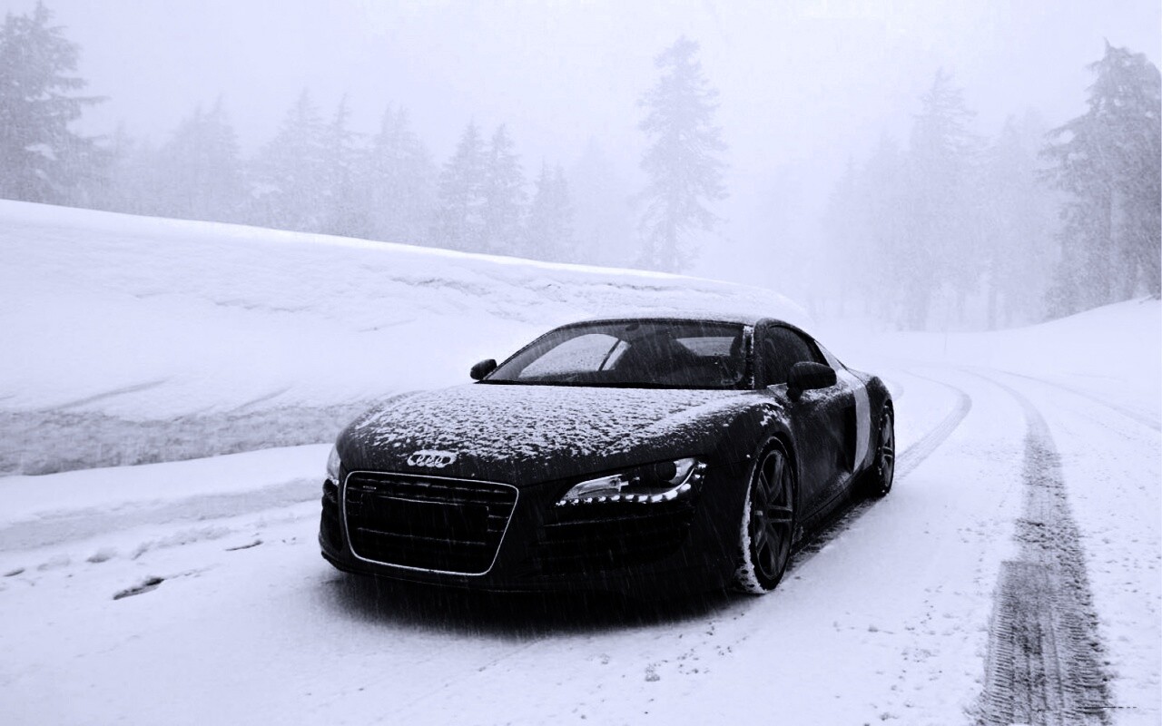 Audi R8 зимой обои