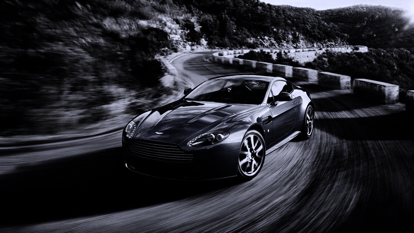 Синий Aston Martin обои
