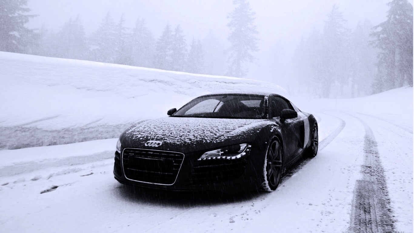 Audi R8 зимой обои