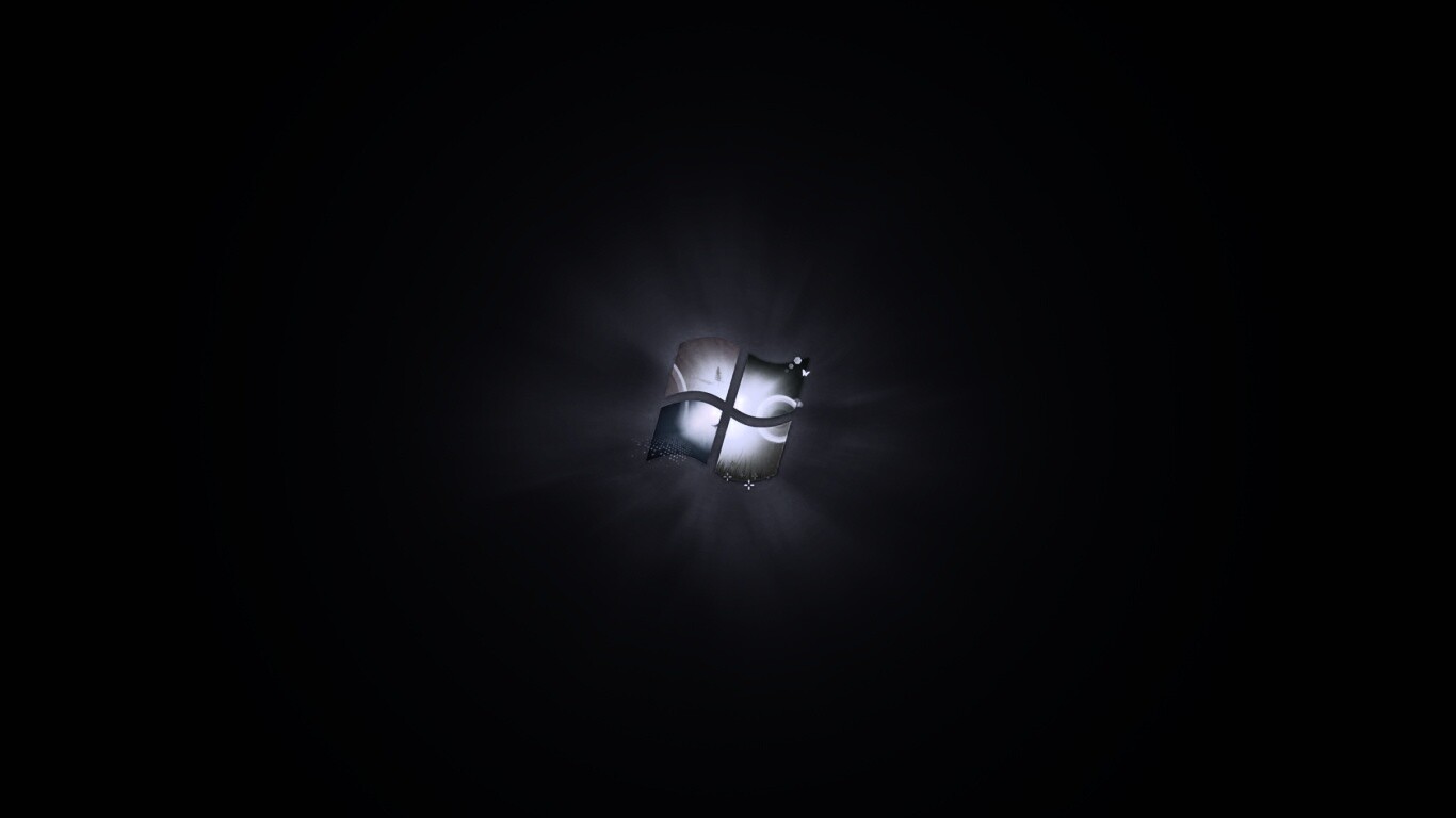 Черные обои Windows Seven обои